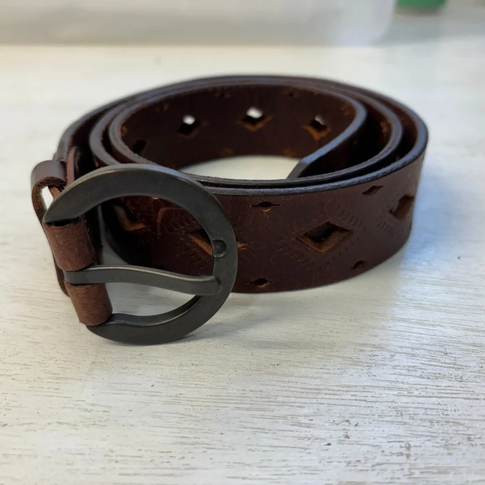 Dockers Leather Belt Men's L 1602 Brown 32"-36"‎ Hole Range